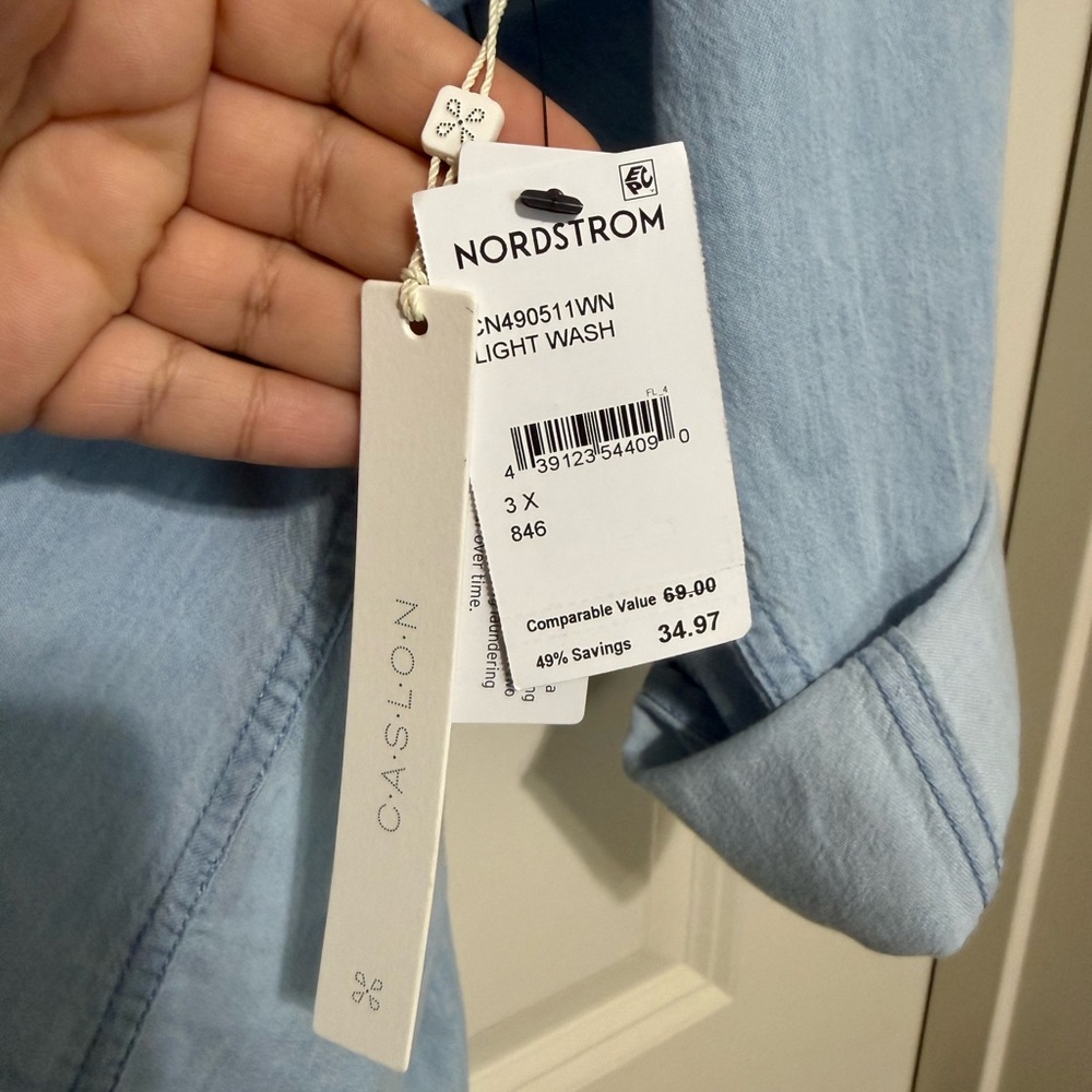 Caslon Light Blue Button Down Shirt - Picture 4 of 5